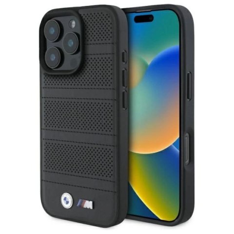 Etui BMW M Perforated And Stitched Line MagSafe na iPhone 16 Pro Max - czarne BMW