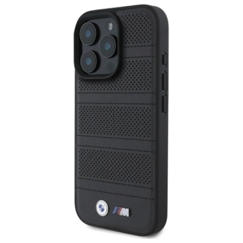 Etui BMW M Perforated And Stitched Line MagSafe na iPhone 16 Pro Max - czarne BMW