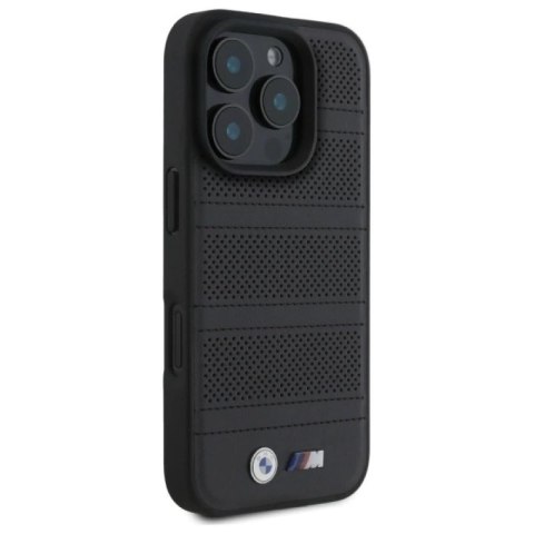 Etui BMW M Perforated And Stitched Line MagSafe na iPhone 16 Pro Max - czarne BMW