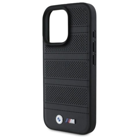 Etui BMW M Perforated And Stitched Line MagSafe na iPhone 16 Pro Max - czarne BMW