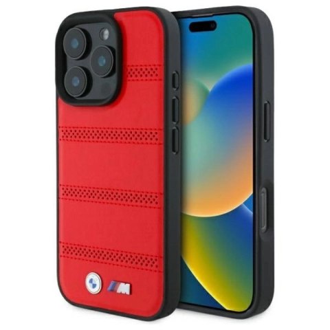 Etui BMW M Perforated And Stitched Line MagSafe na iPhone 16 Pro Max - czerwone BMW