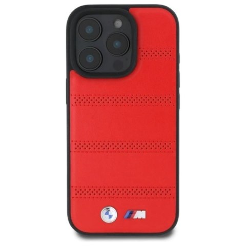 Etui BMW M Perforated And Stitched Line MagSafe na iPhone 16 Pro Max - czerwone BMW