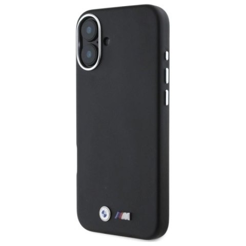 Etui BMW M Smooth Full Wrapped Metal MagSafe na iPhone 16 Plus - czarne BMW