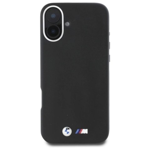 Etui BMW M Smooth Full Wrapped Metal MagSafe na iPhone 16 Plus - czarne BMW