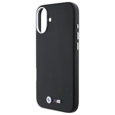 Etui BMW M Smooth Full Wrapped Metal MagSafe na iPhone 16 Plus - czarne BMW