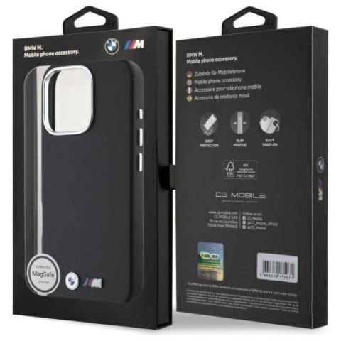 Etui BMW M Smooth Full Wrapped Metal MagSafe na iPhone 16 Pro Max - czarne BMW