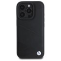 Etui BMW Sign Leather Crossing Lines Pattern na iPhone 16 Pro Max - czarne BMW