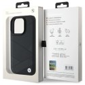 Etui BMW Sign Leather Crossing Lines Pattern na iPhone 16 Pro Max - czarne BMW