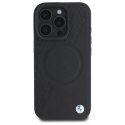 Etui BMW Sign Leather Half Textured And Circle MagSafe na iPhone 16 Pro Max - czarne BMW