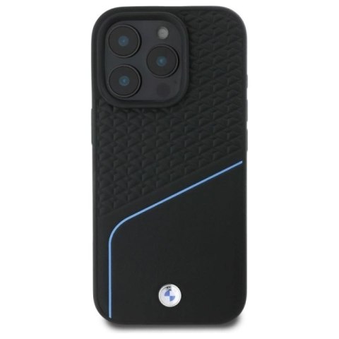 Etui BMW Sign Leather Textured And Line MagSafe na iPhone 16 Pro Max - czarne BMW