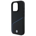 Etui BMW Sign Leather Textured And Line MagSafe na iPhone 16 Pro Max - czarne BMW