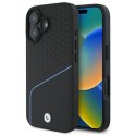 Etui BMW Sign Leather Textured And Line MagSafe na iPhone 16 - czarne BMW