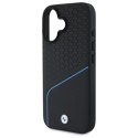 Etui BMW Sign Leather Textured And Line MagSafe na iPhone 16 - czarne BMW
