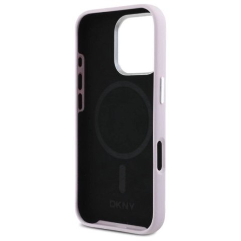 Etui DKNY Liquid Silicone Small Metal Logo MagSafe na iPhone 16 Pro Max - różowe DKNY