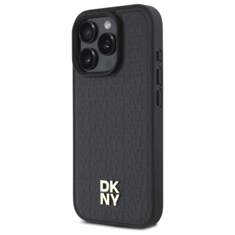 Etui DKNY Repeat Pattern Stack Logo MagSafe na iPhone 16 Pro Max - czarne DKNY