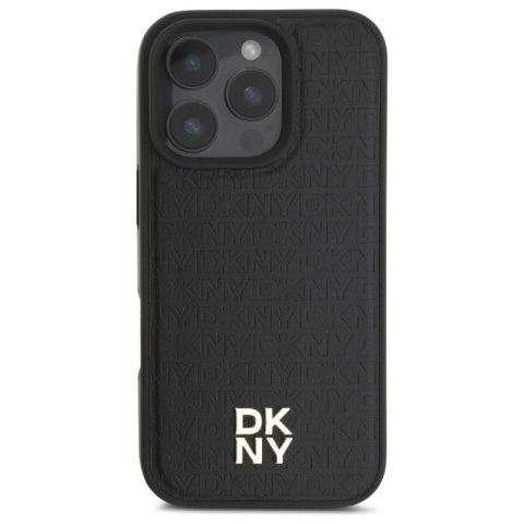 Etui DKNY Repeat Pattern Stack Logo MagSafe na iPhone 16 Pro Max - czarne DKNY