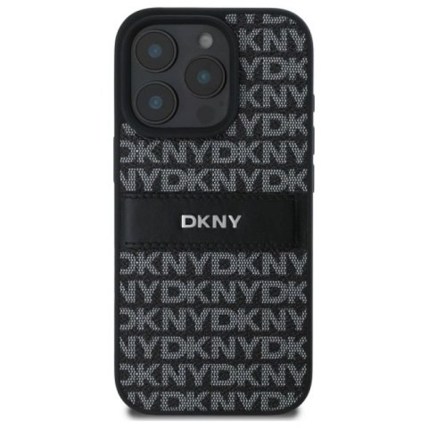 Etui DKNY Texture Pattern Tonal Stripe na iPhone 16 Pro Max - czarne DKNY