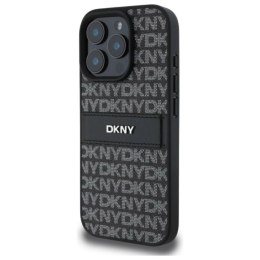 Etui DKNY Texture Pattern Tonal Stripe na iPhone 16 Pro - czarne DKNY