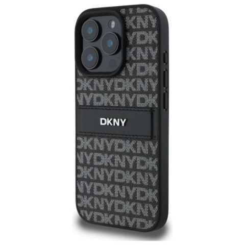 Etui DKNY Texture Pattern Tonal Stripe na iPhone 16 Pro - czarne DKNY