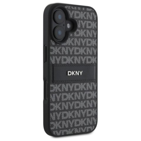 Etui DKNY Texture Pattern Tonal Stripe na iPhone 16 - czarne DKNY