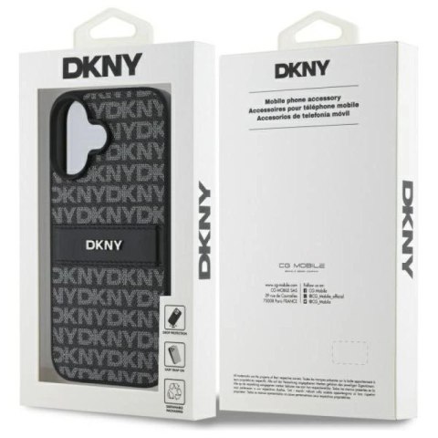 Etui DKNY Texture Pattern Tonal Stripe na iPhone 16 - czarne DKNY