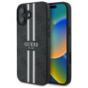 Etui Guess 4G Printed Stripes MagSafe na iPhone 16 - czarne Guess