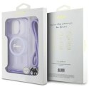 Etui Guess Crossbody Cord Script MagSafe na iPhone 16 Pro Max - fioletowe Guess