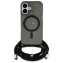 Etui Guess Crossbody Cord Script MagSafe na iPhone 16 - czarne Guess