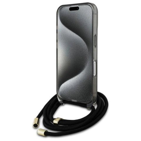 Etui Guess Crossbody Cord Script MagSafe na iPhone 16 - czarne Guess