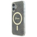 Etui Guess IML 4G MagSafe na iPhone 16 Plus - brązowe Guess