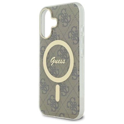 Etui Guess IML 4G MagSafe na iPhone 16 Plus - brązowe Guess