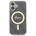 Etui Guess IML 4G MagSafe na iPhone 16 Plus - czarne Guess