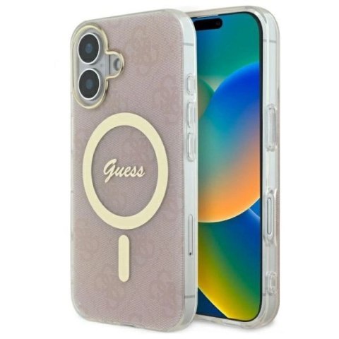 Etui Guess IML 4G MagSafe na iPhone 16 Plus - różowe Guess