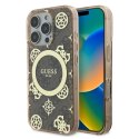 Etui Guess IML Peony On 4G Background MagSafe na iPhone 16 Pro Max - brązowe Guess