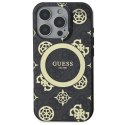 Etui Guess IML Peony On 4G Background MagSafe na iPhone 16 Pro Max - czarne Guess