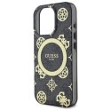 Etui Guess IML Peony On 4G Background MagSafe na iPhone 16 Pro Max - czarne Guess