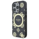 Etui Guess IML Peony On 4G Background MagSafe na iPhone 16 Pro - czarne Guess