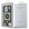 Etui Guess IML Peony On 4G Background MagSafe na iPhone 16 Pro - czarne Guess