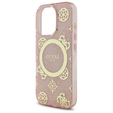 Etui Guess IML Peony On 4G Background MagSafe na iPhone 16 Pro - różowe Guess