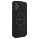 Etui Guess Saffiano Classic Logo MagSafe na iPhone 16 - czarne Guess