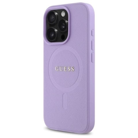 Etui Guess Saffiano MagSafe na iPhone 16 Pro - fioletowe Guess