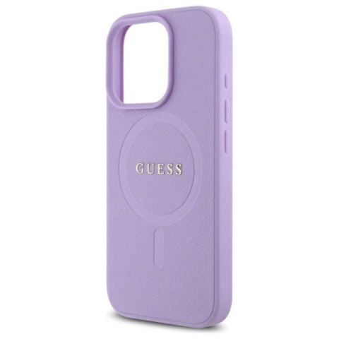 Etui Guess Saffiano MagSafe na iPhone 16 Pro - fioletowe Guess