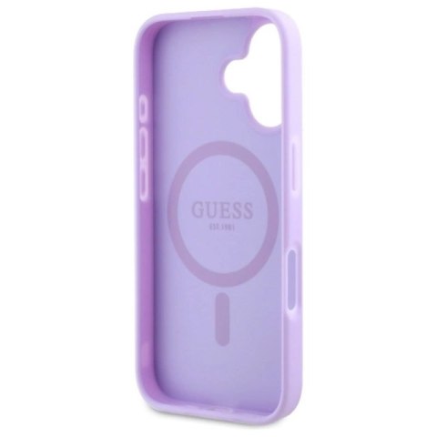 Etui Guess Saffiano Peony Classic Logo MagSafena iPhone 16 Plus - fioletowe Guess