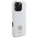 Etui Guess Silicone Logo Strass 4G na iPhone 16 Pro - białe Guess