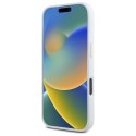 Etui Guess Silicone Logo Strass 4G na iPhone 16 Pro - białe Guess