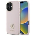 Etui Guess Silicone Logo Strass 4G na iPhone 16 - jasnoróżowe Guess