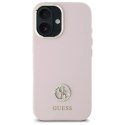Etui Guess Silicone Logo Strass 4G na iPhone 16 - jasnoróżowe Guess