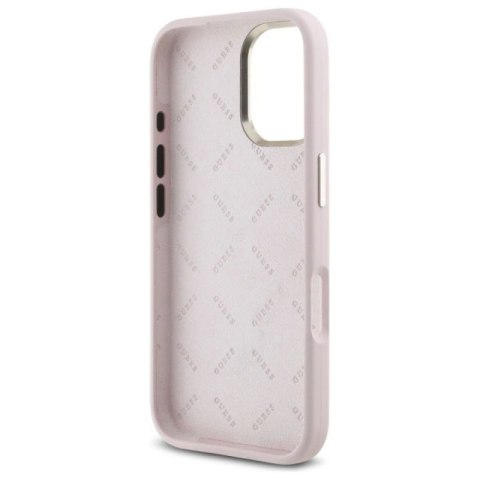 Etui Guess Silicone Logo Strass 4G na iPhone 16 - jasnoróżowe Guess