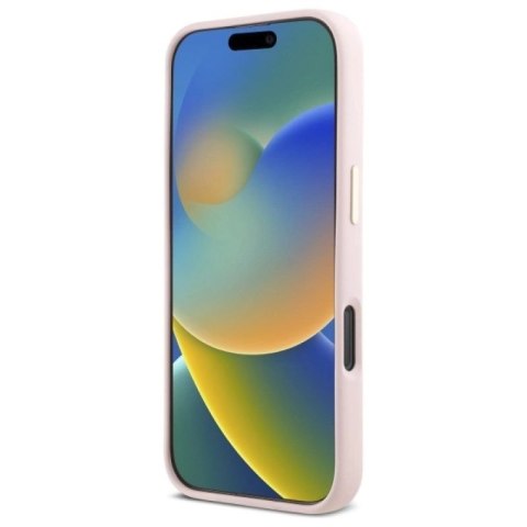 Etui Guess Silicone Script Metal Logo & Frame na iPhone 16 Pro - różowe Guess