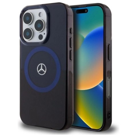 Etui Mercedes MB Double Layer BiColor MagSafe na iPhone 16 Pro Max - niebieskie Mercedes